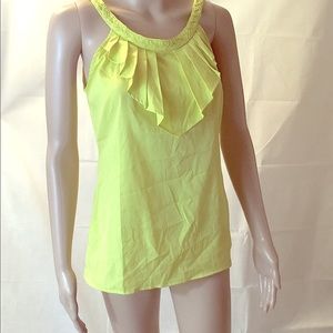 NWT Banana Republic Yellow Ruffled Halter Tank Top S